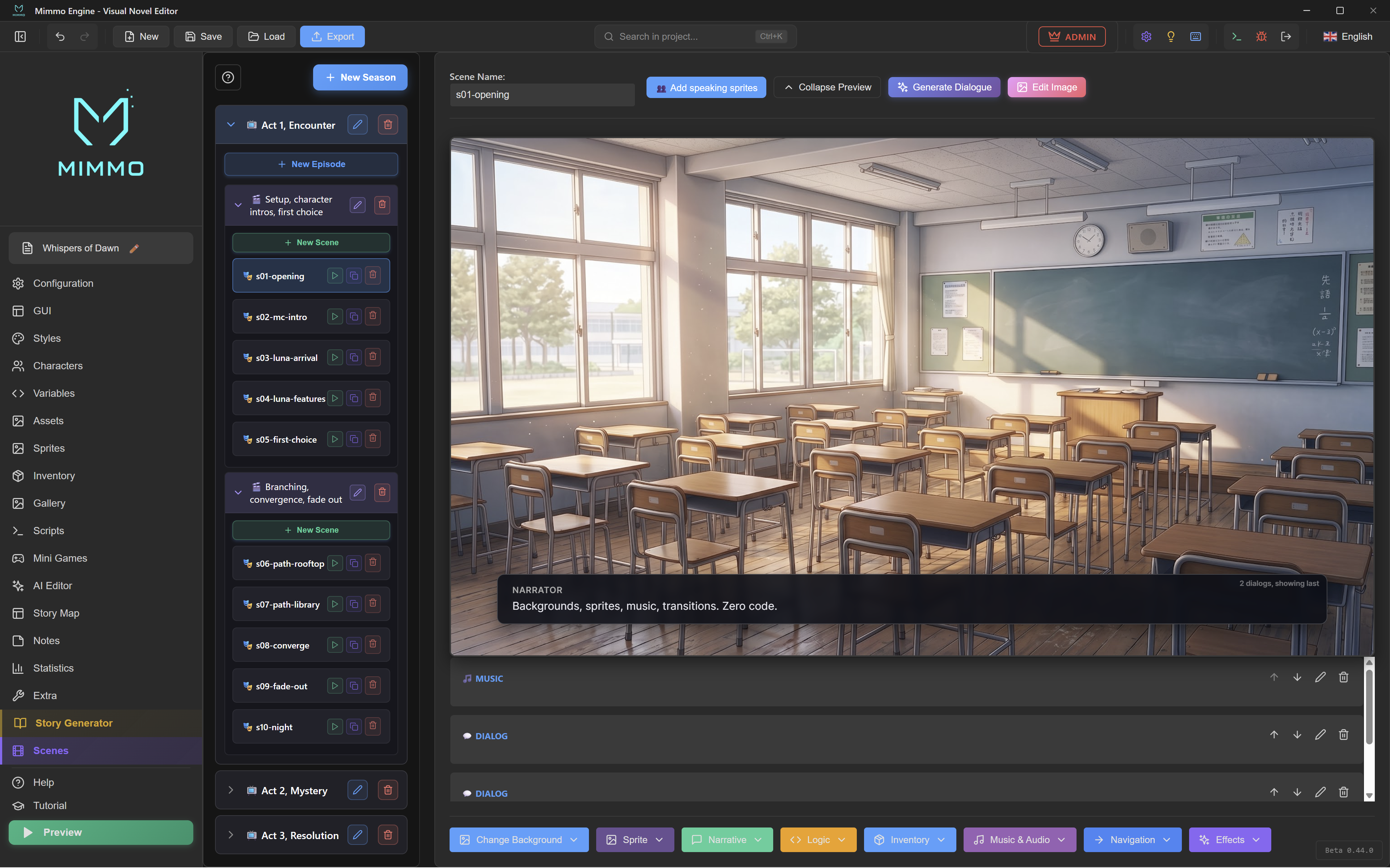 Mimmo Engine Mimmo Engine - Visual Novel Editor | Create Games Without Coding